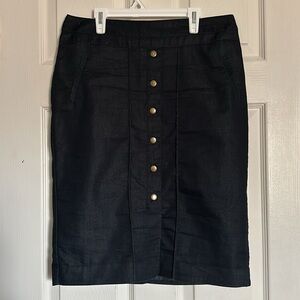 Worthington Black Skirt with Gold Button Accents